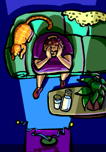 Mrs. Belindo, Still Life in Chair with Plant and Cat