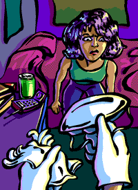 Rosario, Frightened by Mask and Gloves